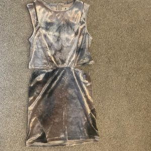 Grey tie dye short mini dress with cool cutouts